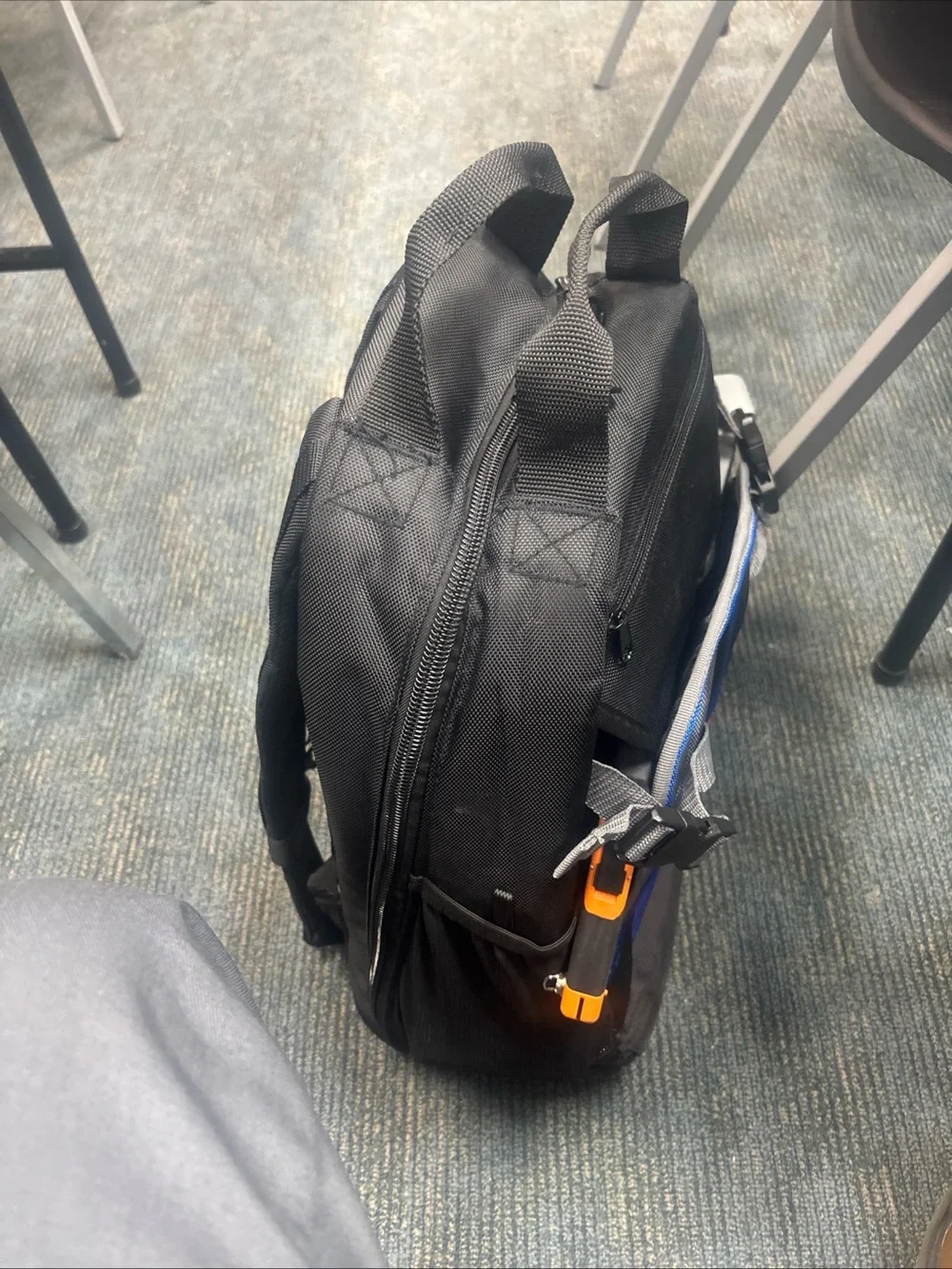 Black Camera Backpack with Orange-Trim Accessory - Unbranded
